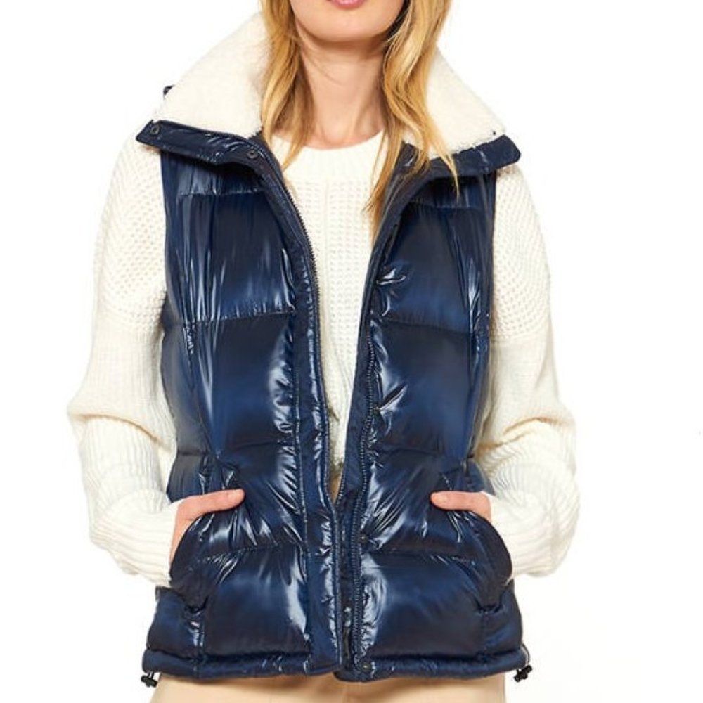 Sanctuary Women's Navy Hooded Puffer Vest NWT